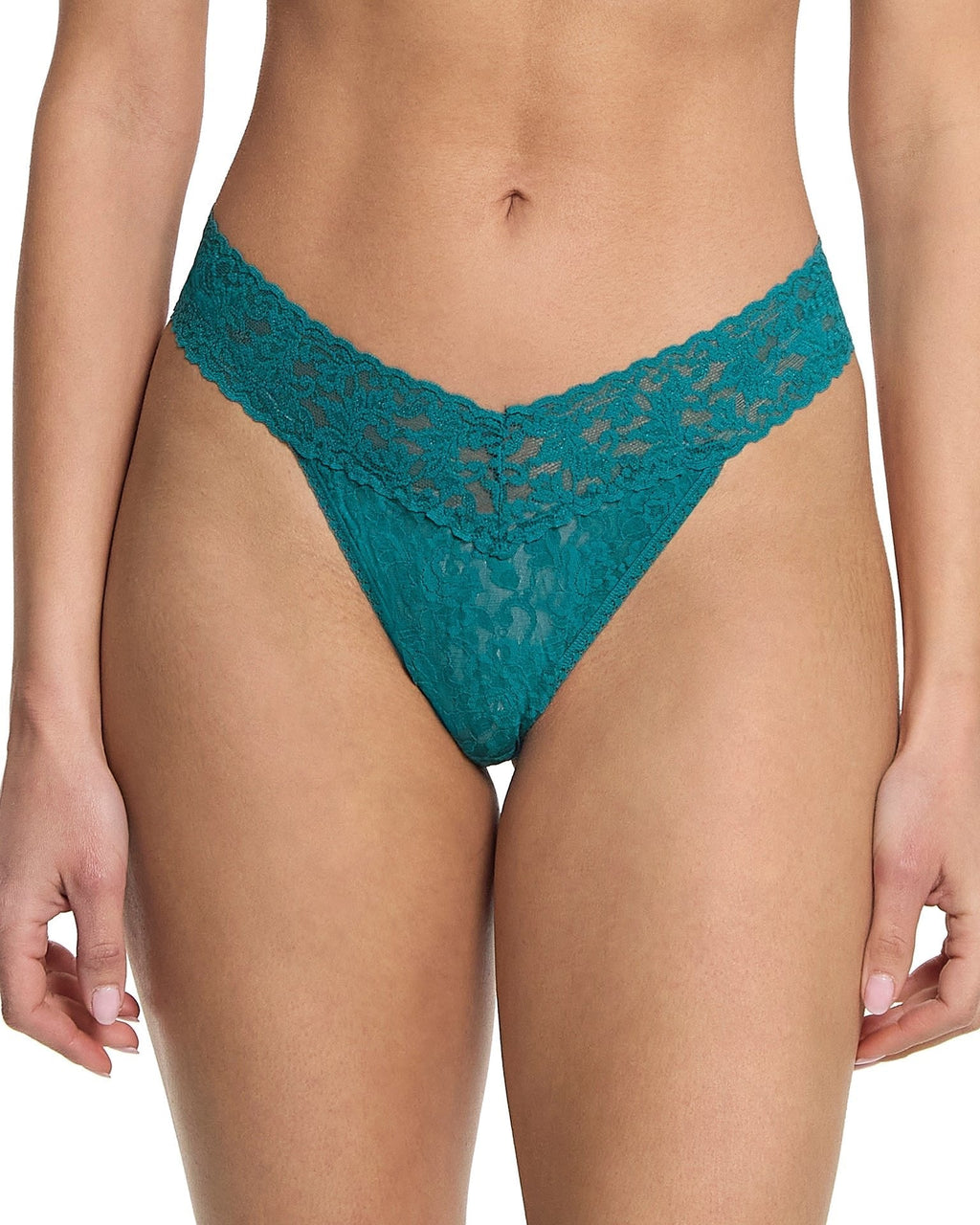 Signature Lace Original Rise Thong Northern Lights Green