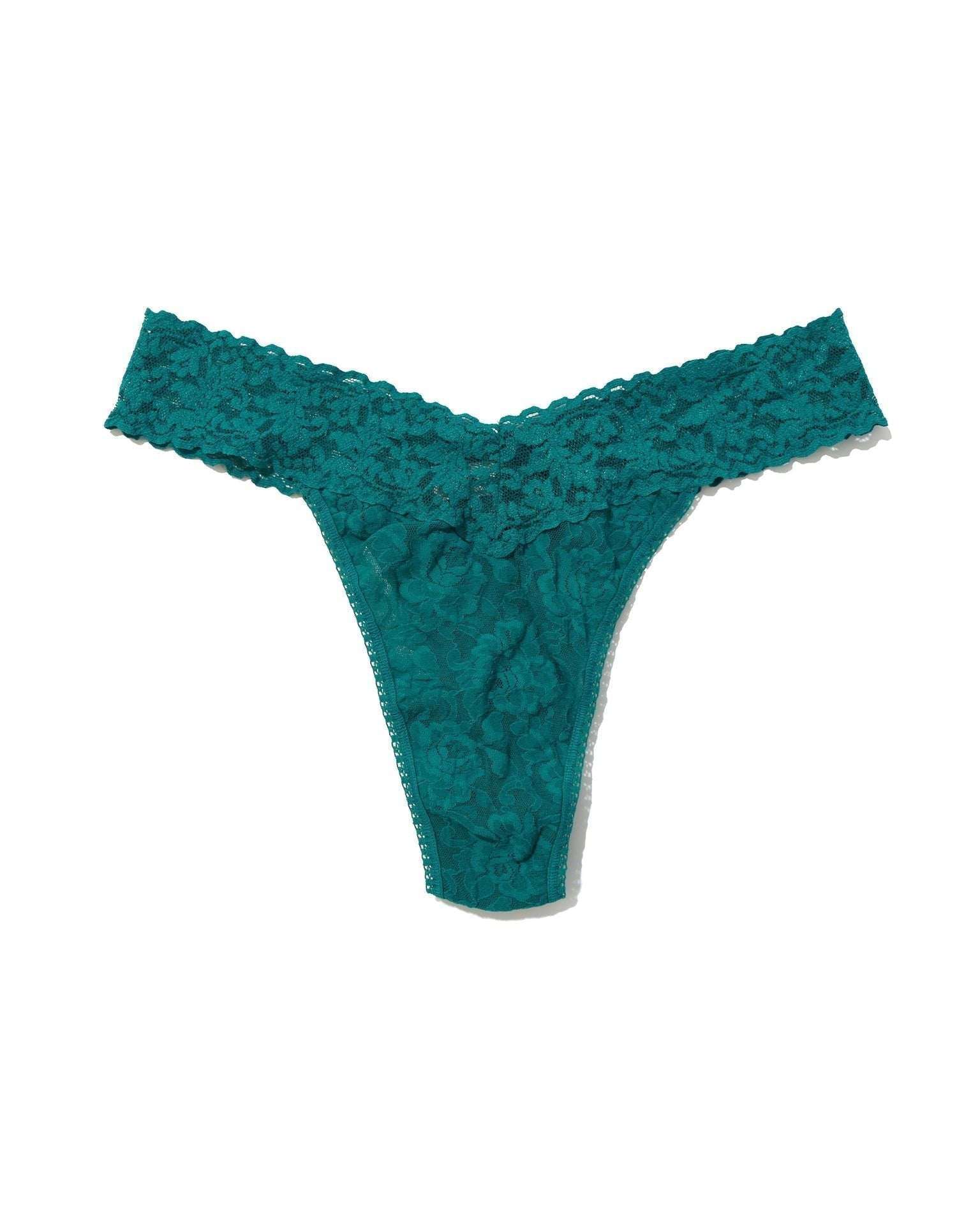 Signature Lace Original Rise Thong Northern Lights Green