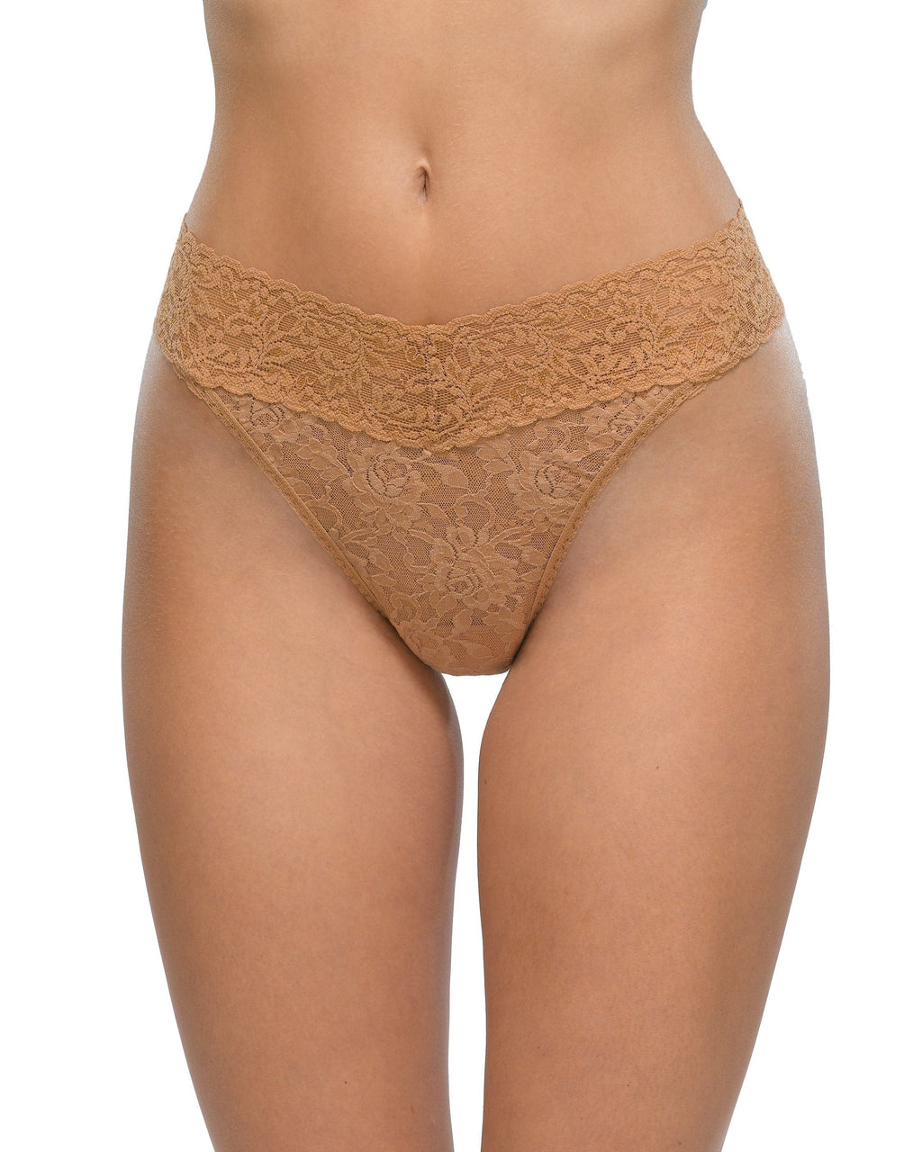 Signature Lace Original Rise Thong Suntan Beige