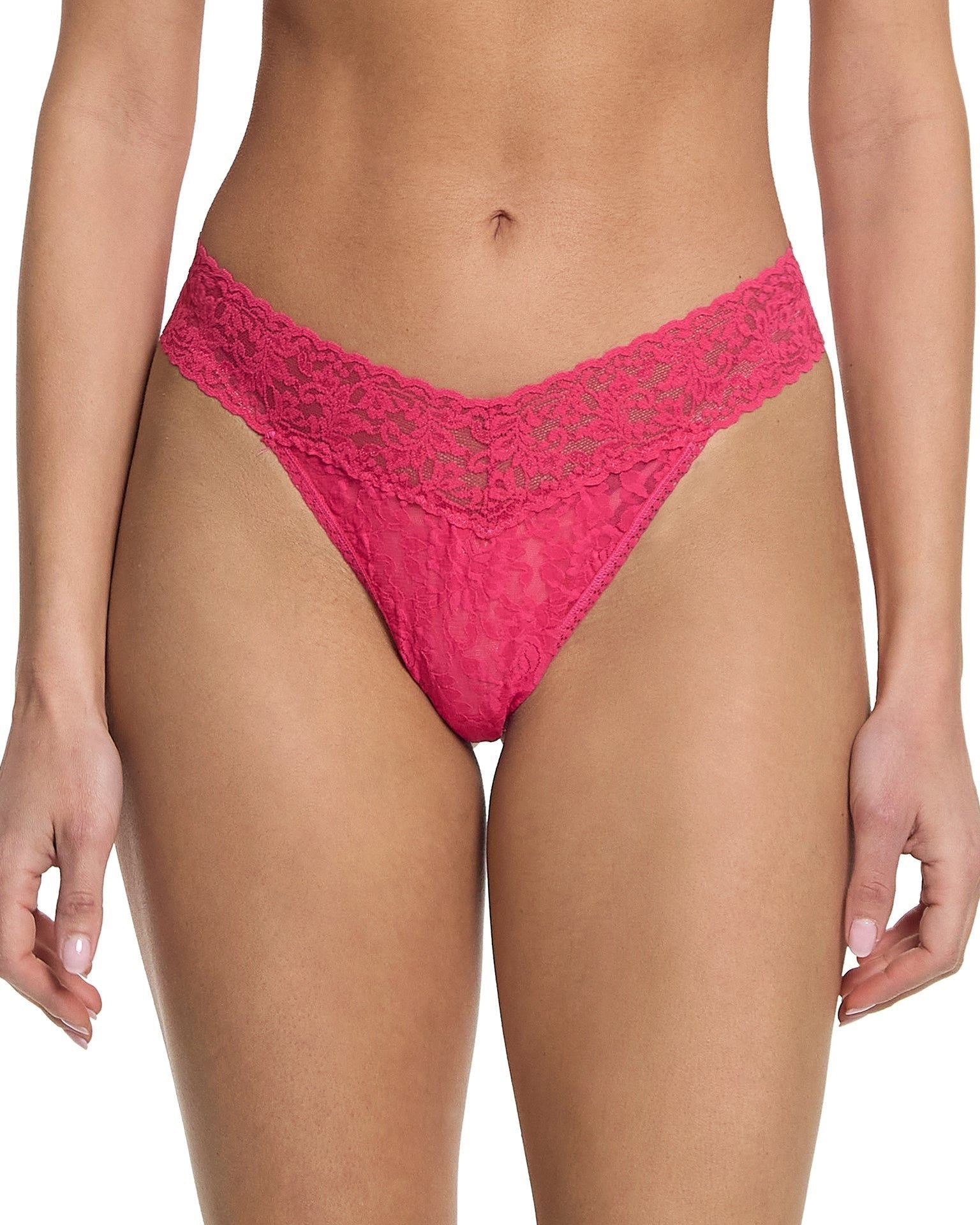 Signature Lace Original Rise Thong Sweet Tart Pink