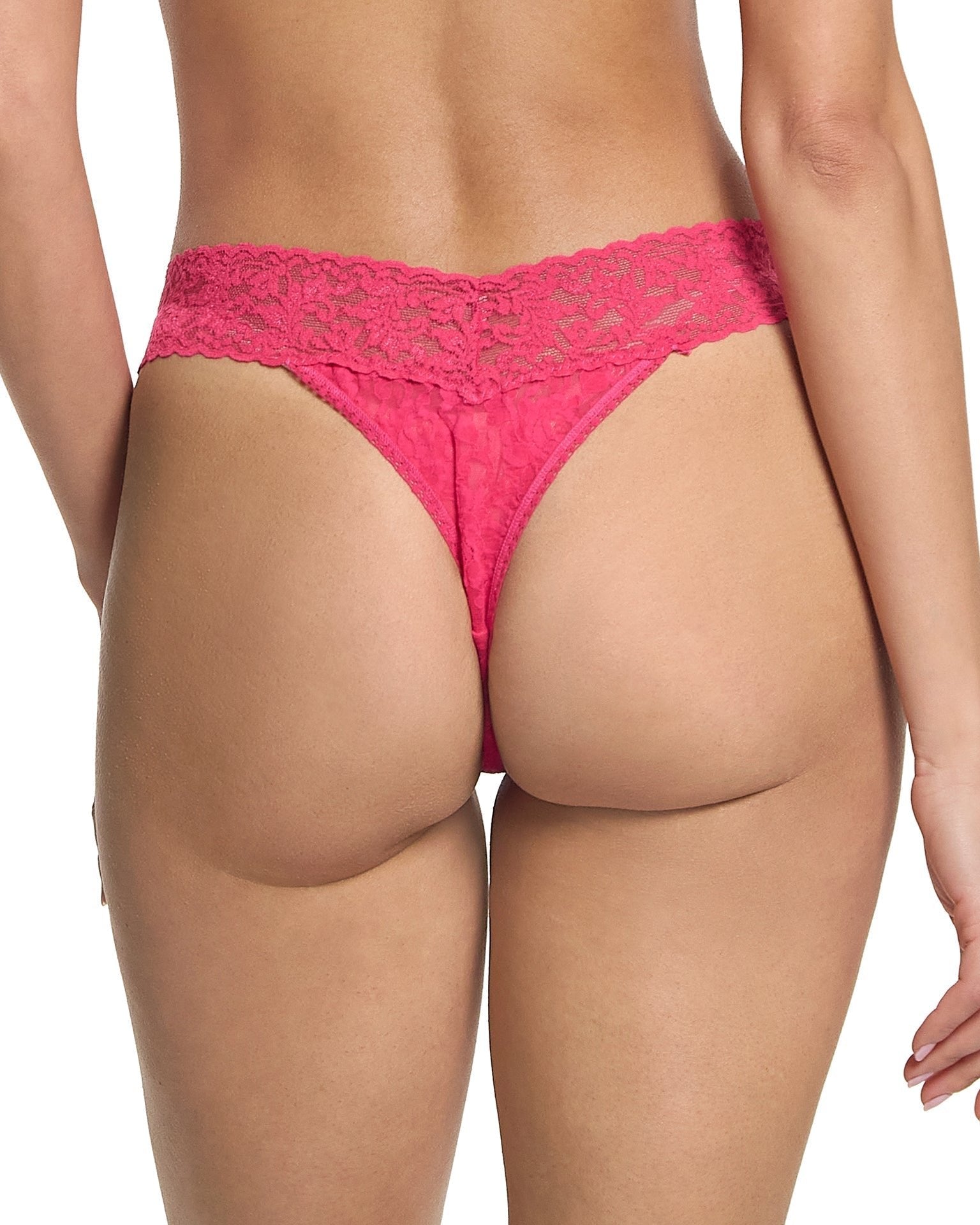 Signature Lace Original Rise Thong Sweet Tart Pink