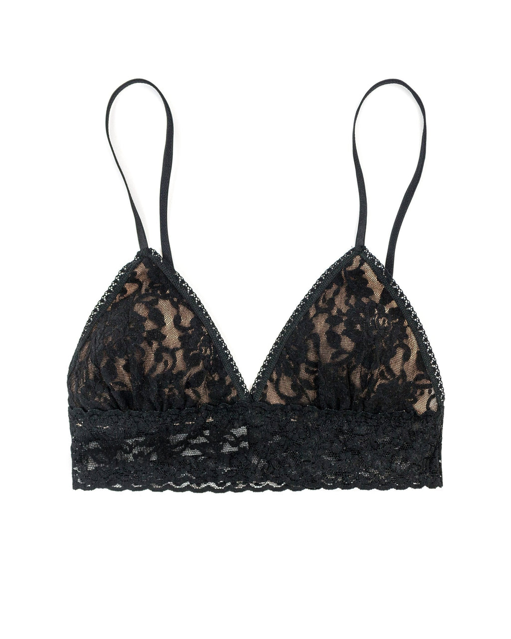Signature Lace Padded Triangle Bralette Black