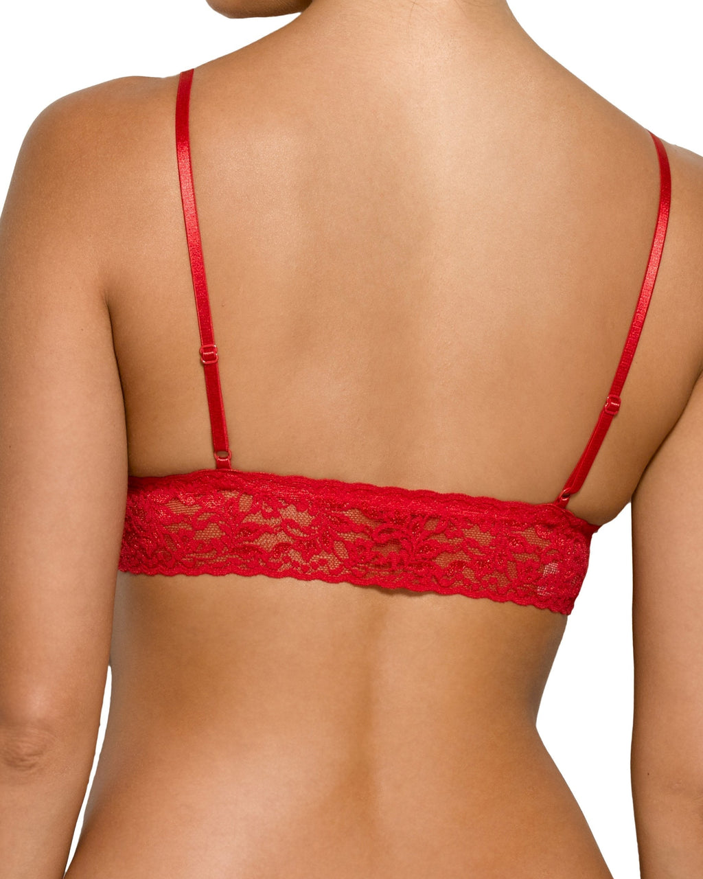 Signature Lace Padded Triangle Bralette Red