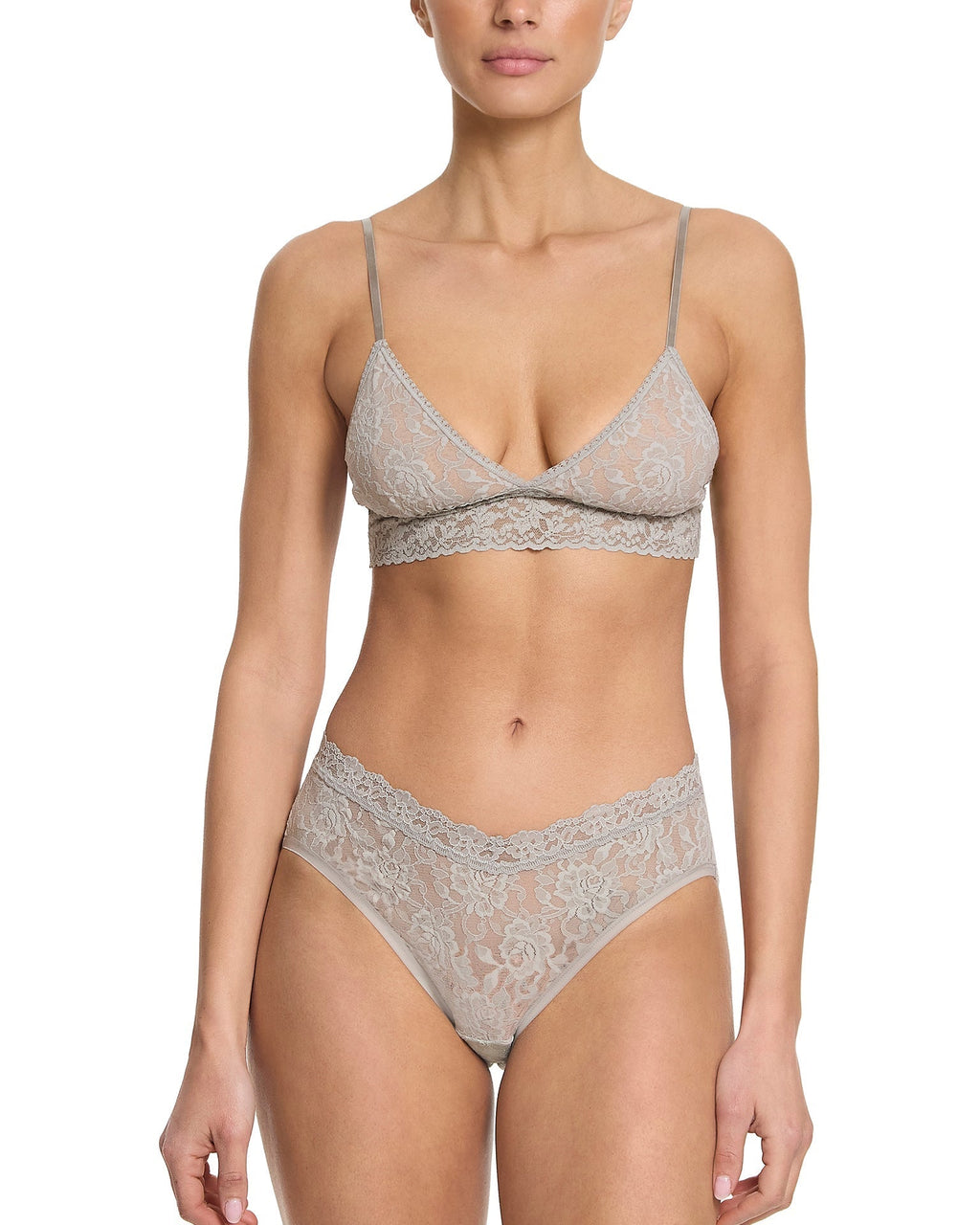 Signature Lace Padded Triangle Bralette Sleep In Grey Sale