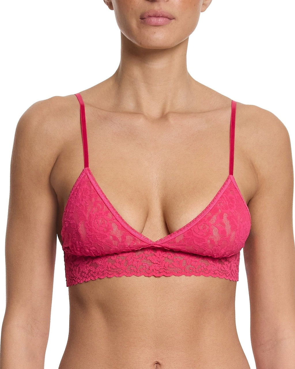 Signature Lace Padded Triangle Bralette Sweet Tart Pink