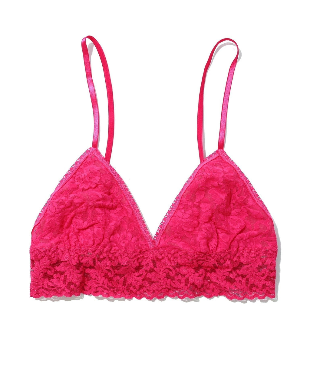 Signature Lace Padded Triangle Bralette Sweet Tart Pink