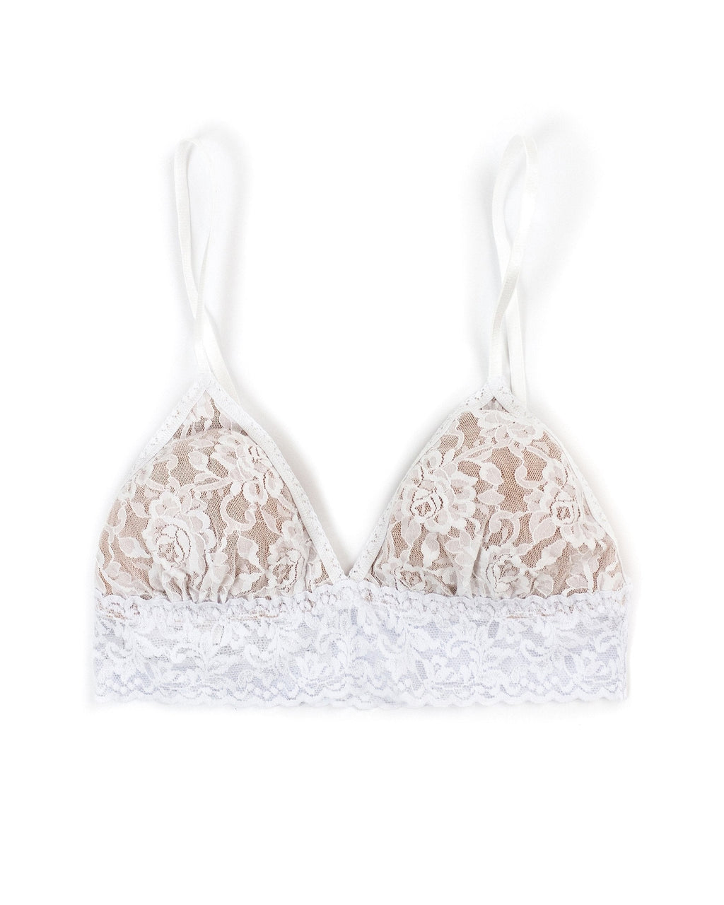 Signature Lace Padded Triangle Bralette White