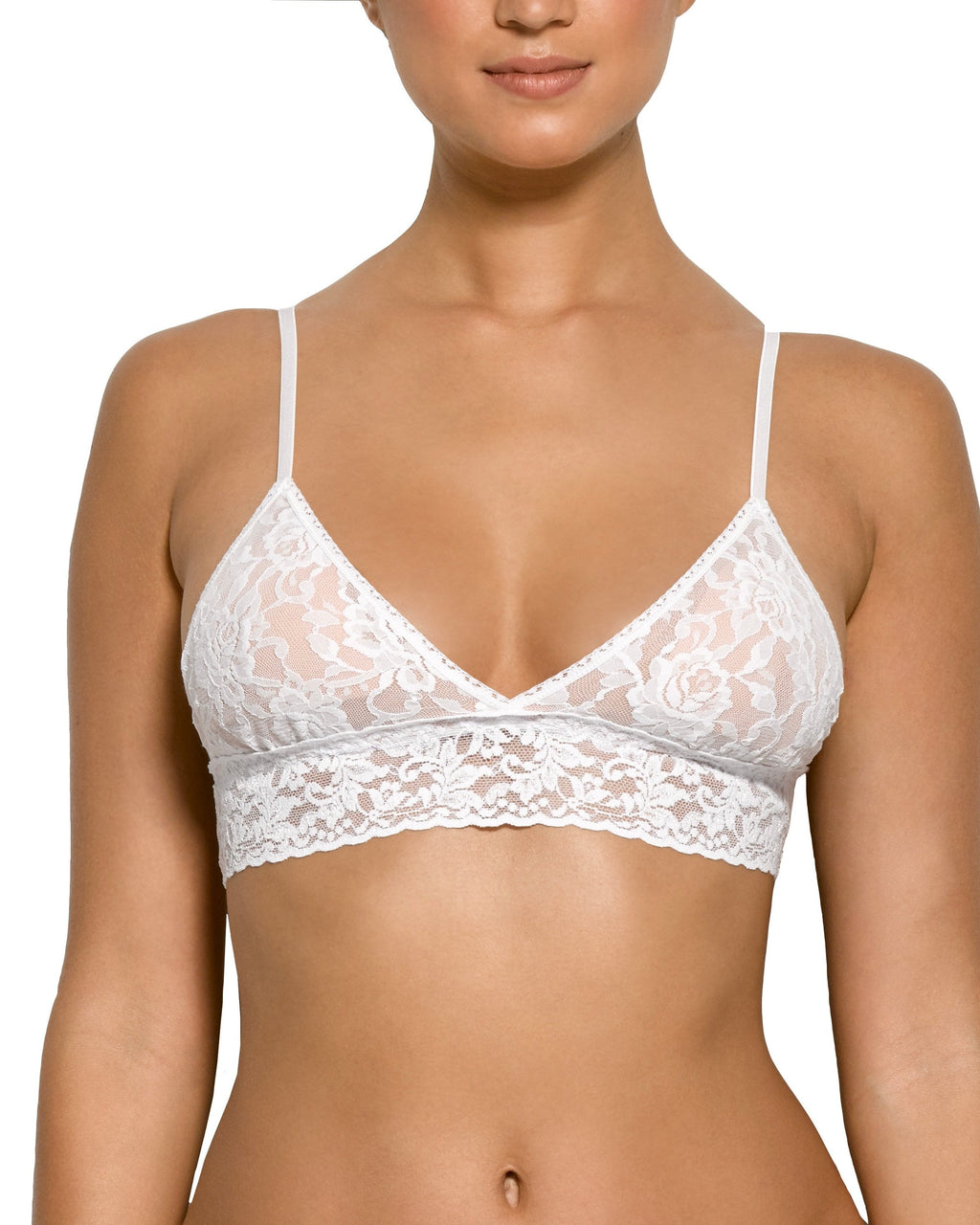 Signature Lace Padded Triangle Bralette White