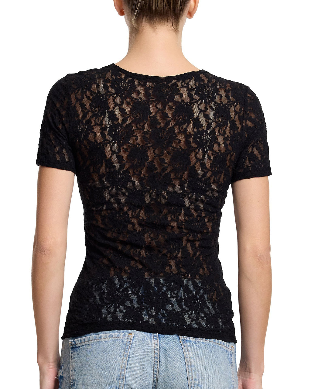 Signature Lace® Short Sleeve Top Black