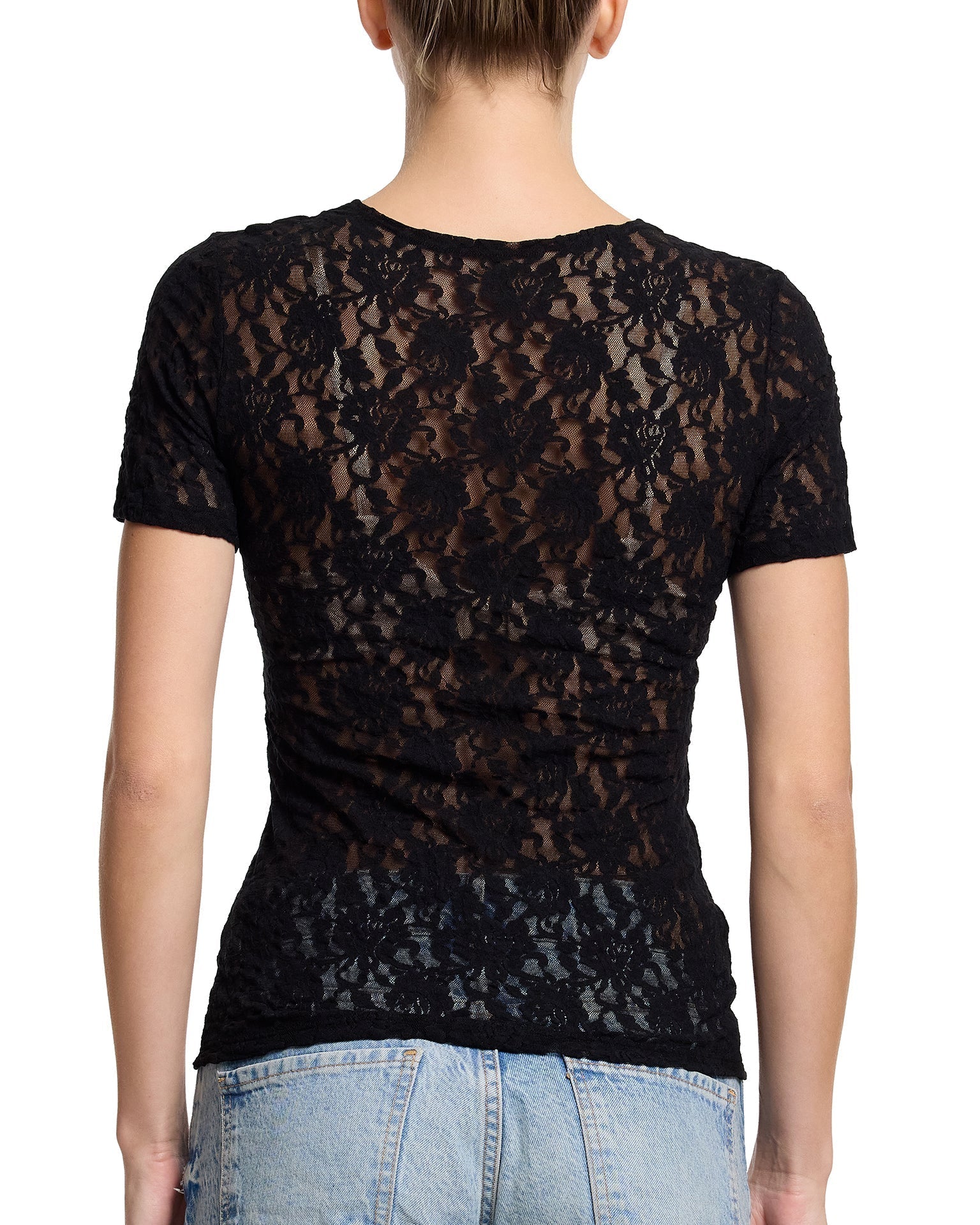 Signature Lace® Short Sleeve Top Black