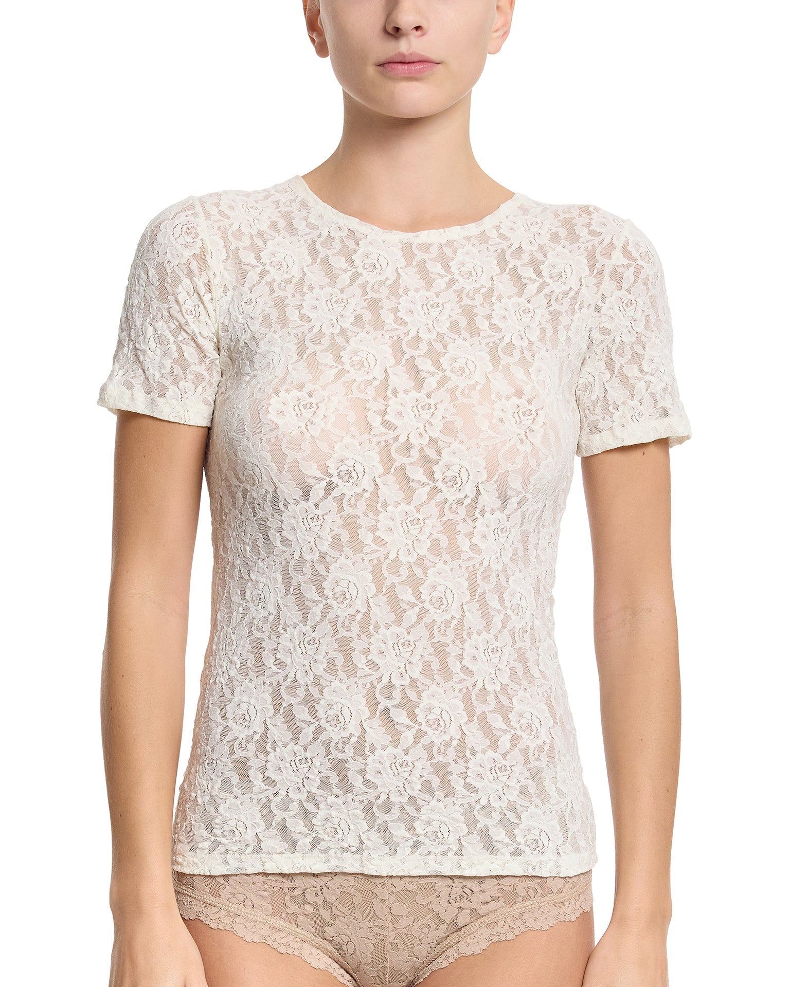 Signature Lace® Short Sleeve Top Marshmallow