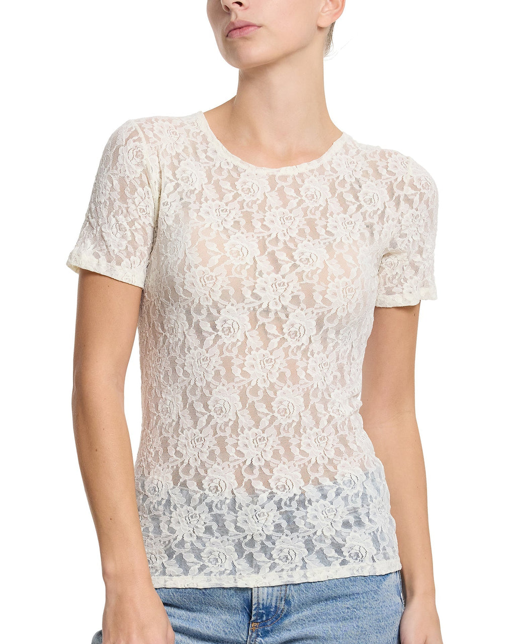 Signature Lace® Short Sleeve Top Marshmallow