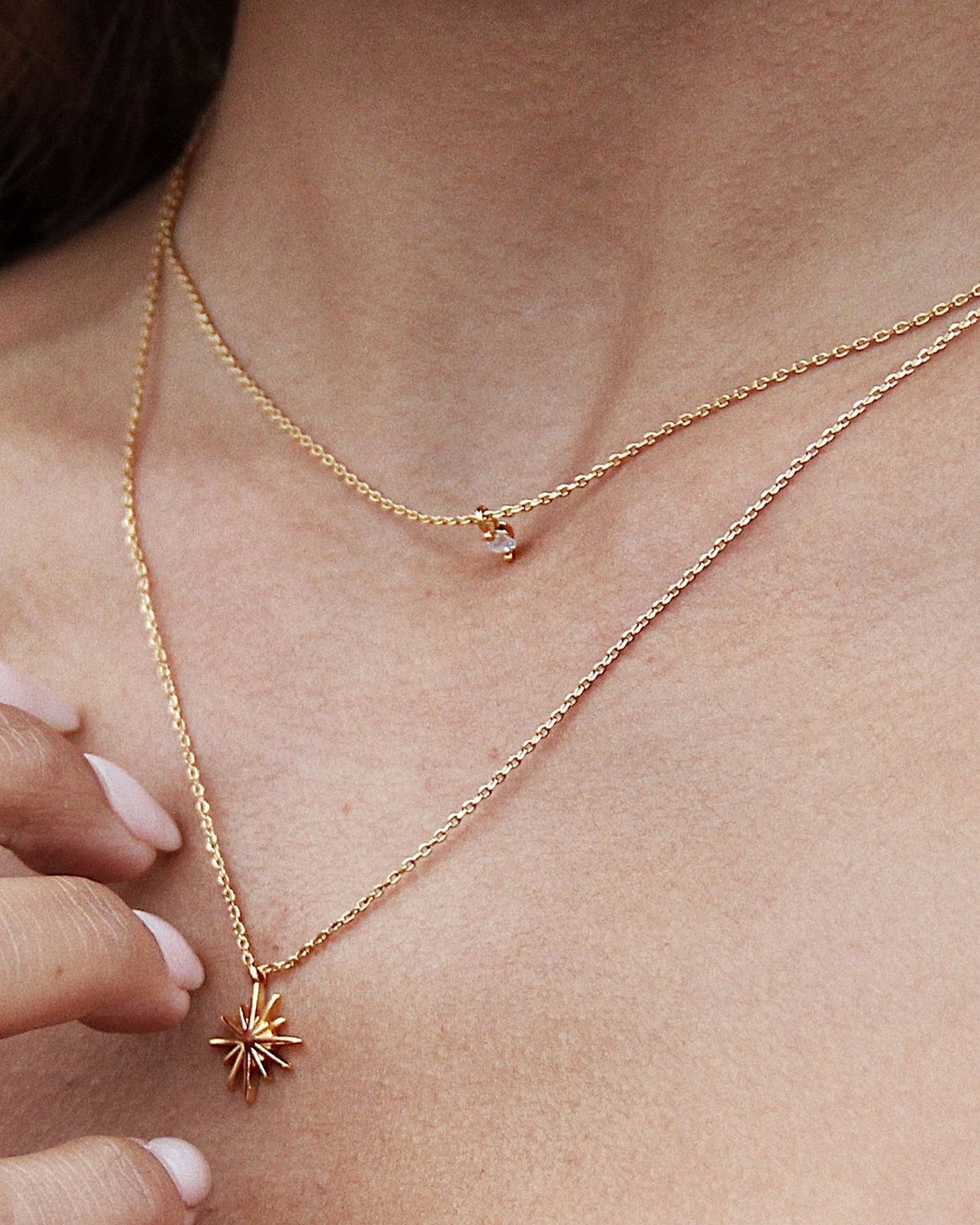 Layered Starburst Crystal Necklace