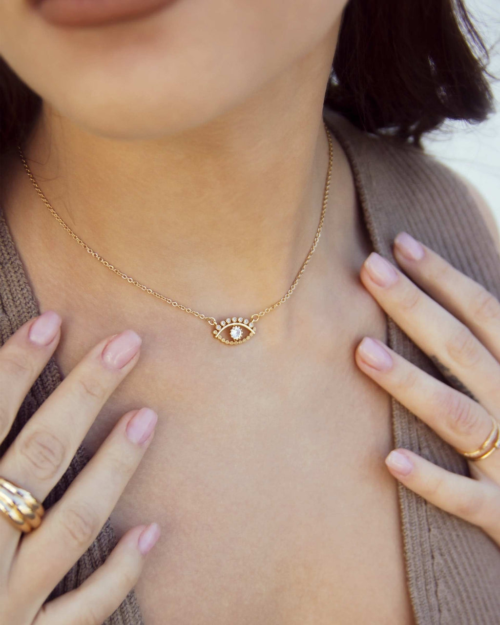 All Knowing Eye Crystal Necklace