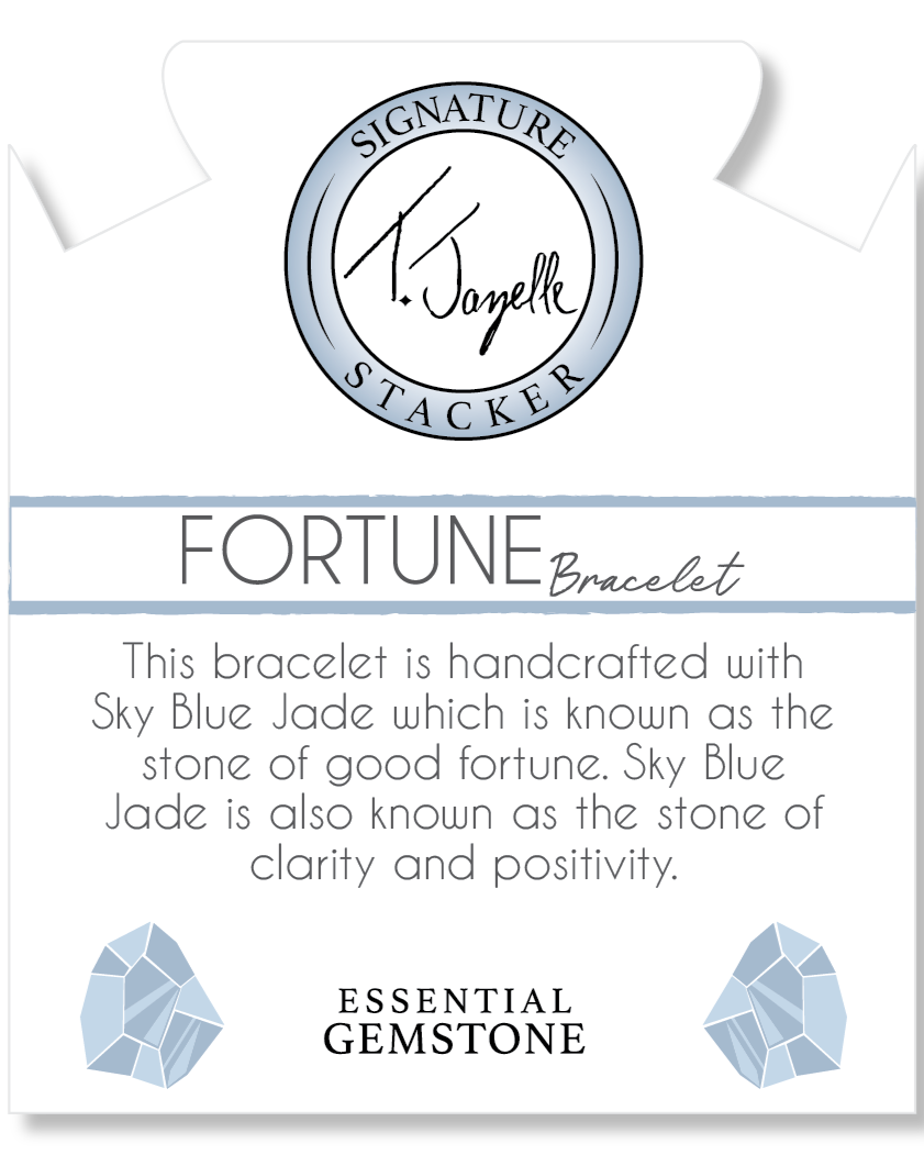 Defining Bracelet- Fortune Bracelet with Sky Blue Jade Gemstones