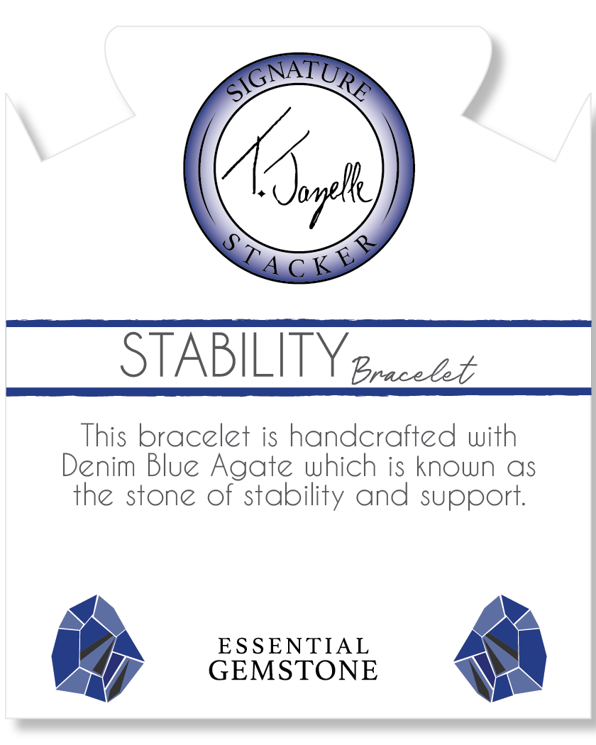 Defining Bracelet- Stability Bracelet with Denim Blue Agate Gemstones