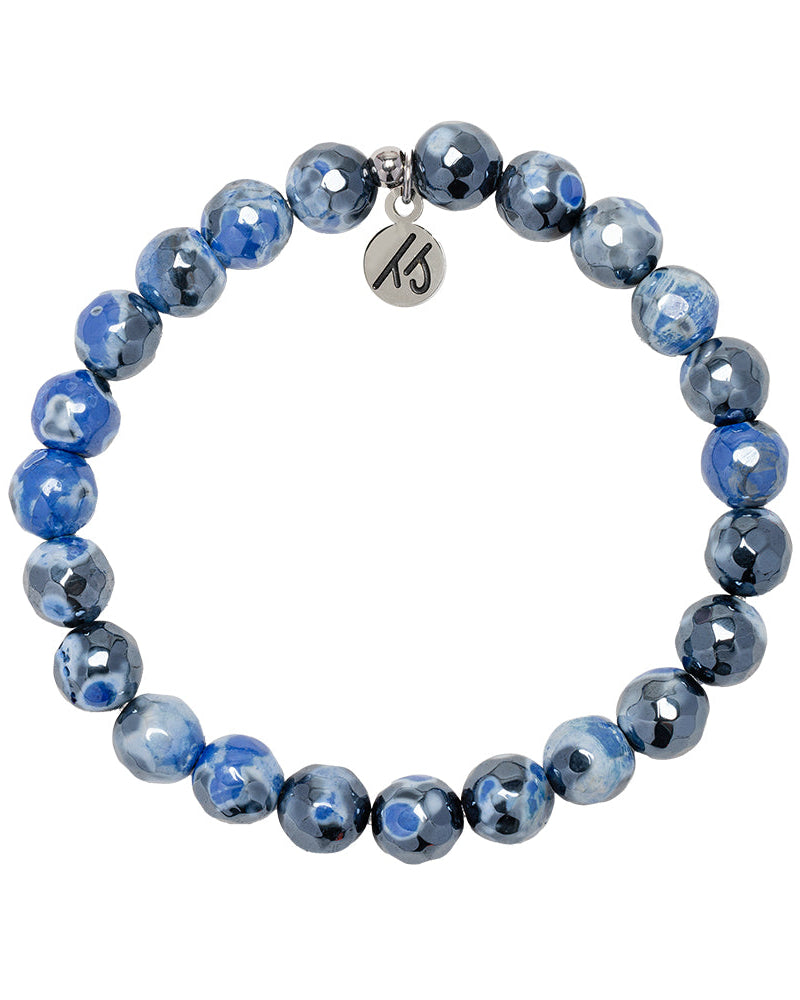 Defining Bracelet- Stability Bracelet with Denim Blue Agate Gemstones