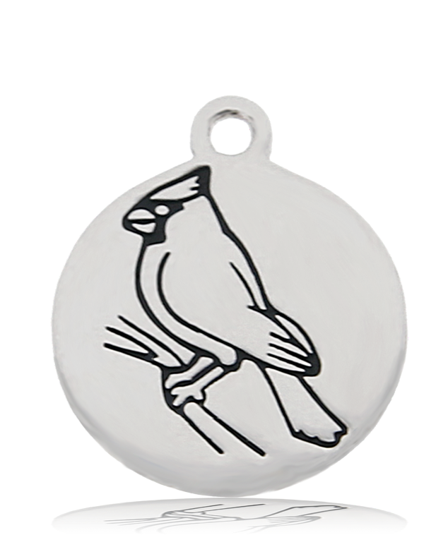 Red Jasper Stone Bracelet with Cardinal Sterling Silver Charm