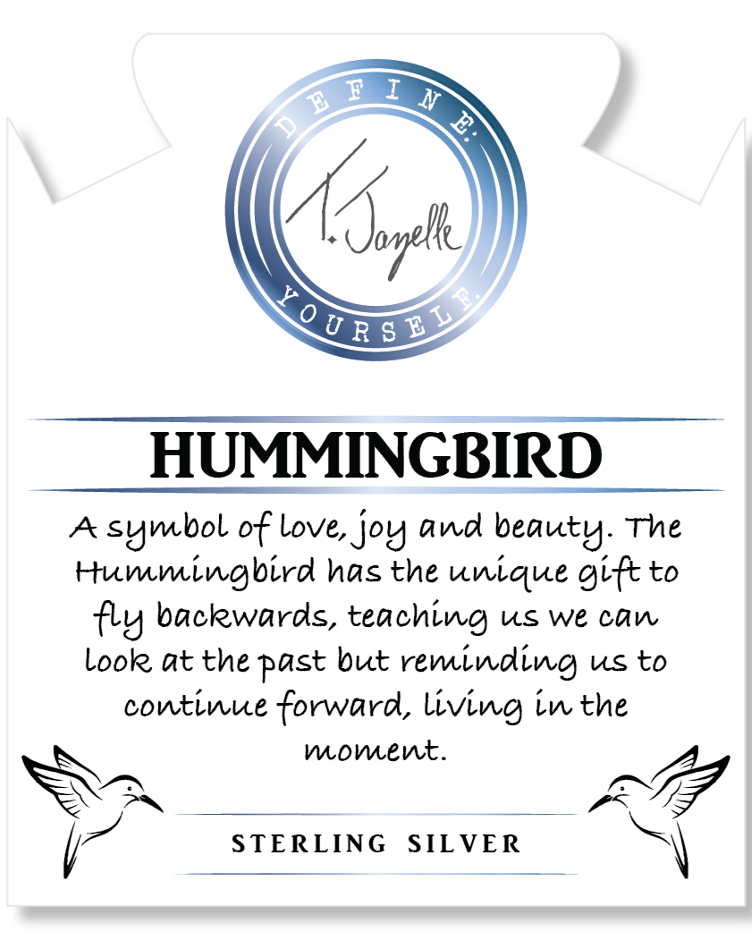 Sunset Quartz Gemstone Bracelet with Hummingbird Sterling Silver Charm